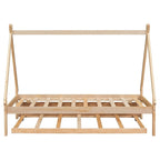 Cama tipi con dosel de tamaño individual con nido para dormitorio