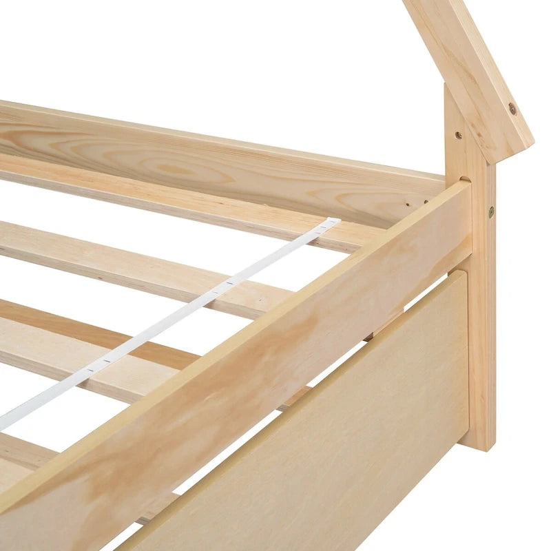 Cama tipi con dosel de tamaño individual con nido para dormitorio