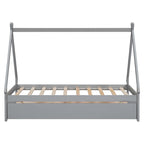 Cama tipi con dosel de tamaño individual con nido para dormitorio