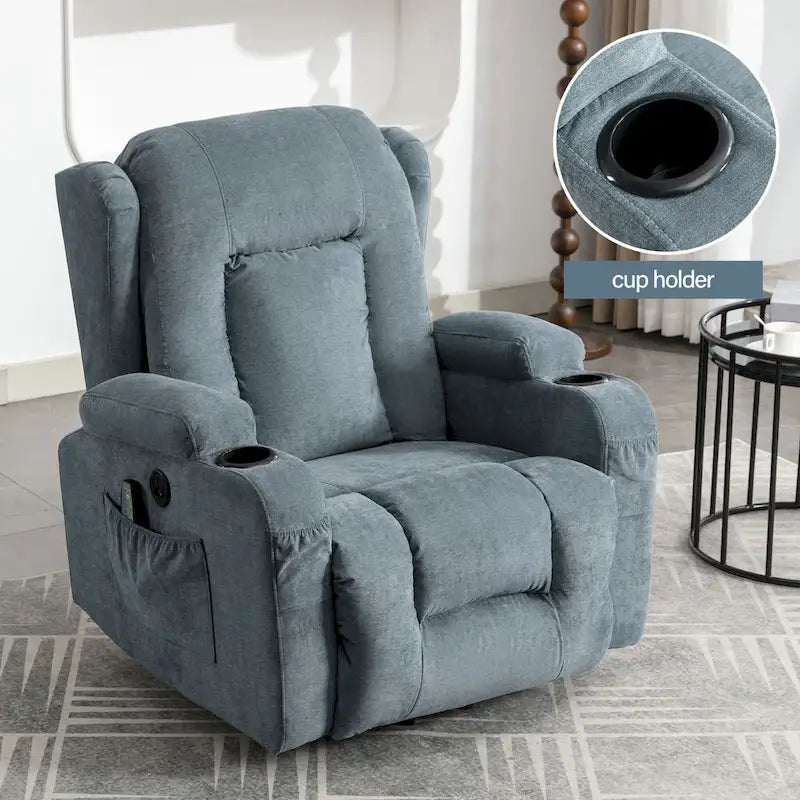 Sillón reclinable para sala de estar con bolsillo lateral