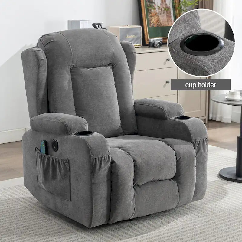 Sillón reclinable para sala de estar con bolsillo lateral