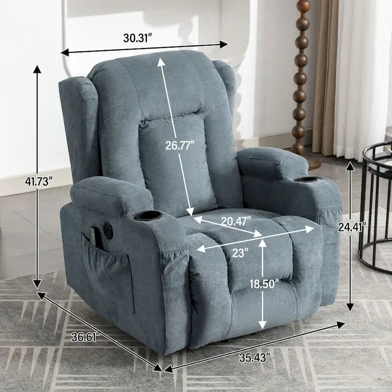 Sillón reclinable para sala de estar con bolsillo lateral