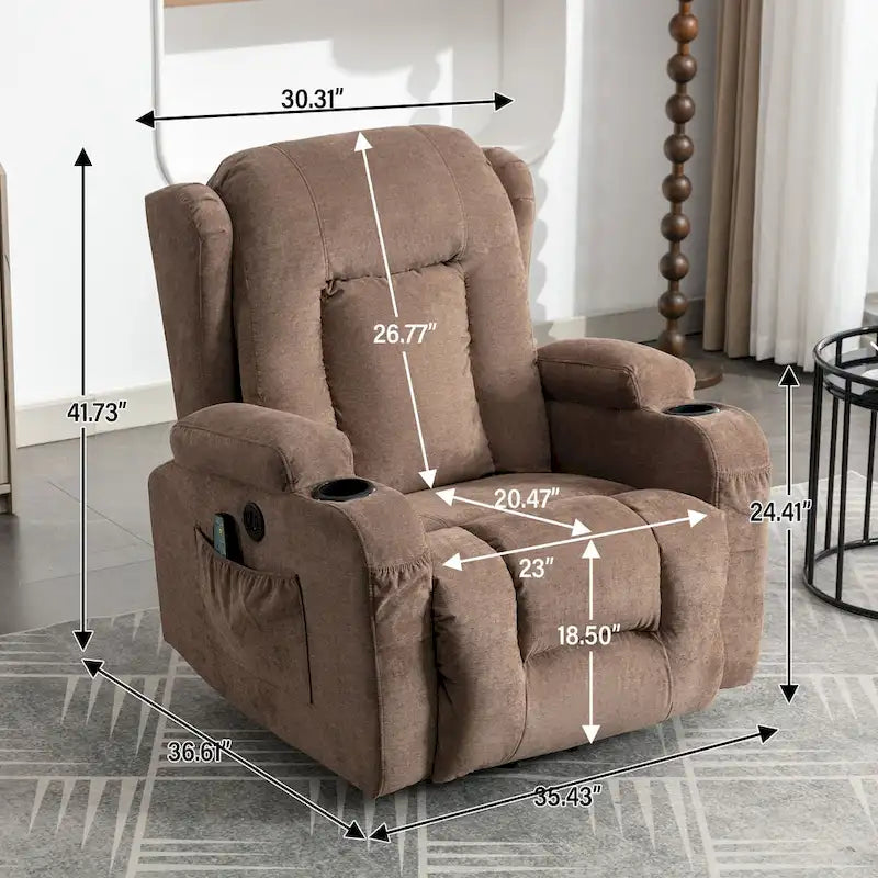 Sillón reclinable para sala de estar con bolsillo lateral