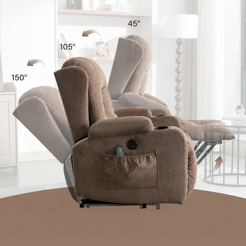 Sillón reclinable para sala de estar con bolsillo lateral