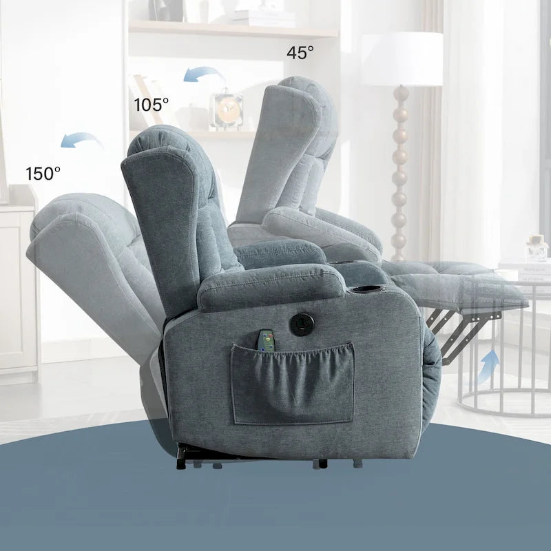 Sillón reclinable para sala de estar con bolsillo lateral