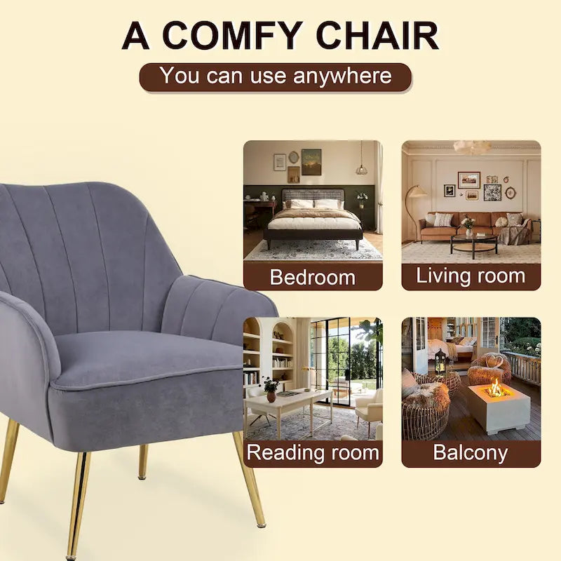 Sillón moderno con apoyabrazos anchos