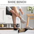 Armario de almacenamiento de zapatos de granja con banco para zapatos, almacenamiento de zapatos para entrada con 2 cajones abatibles para 16 pares - 9.4W x 47.1L x 41.3H
