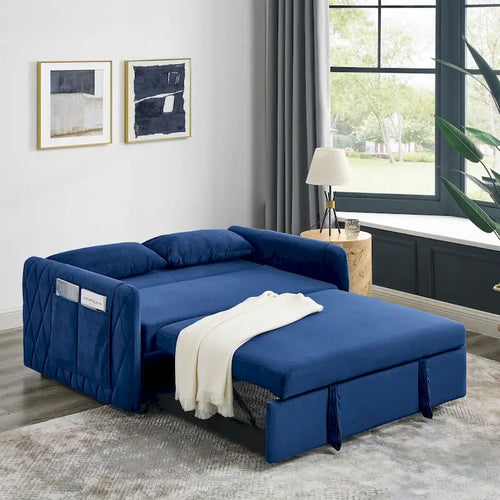 Sofá Cama Convertible Moderno de 55" con 2 Bolsillos Laterales Desmontables