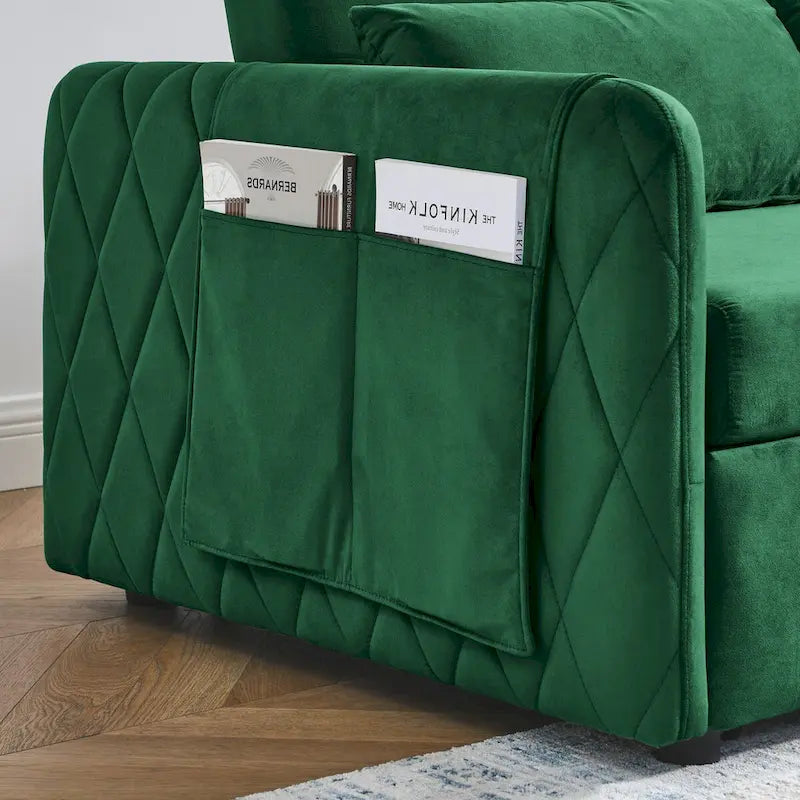 Sofá Cama Convertible Moderno de 55" con 2 Bolsillos Laterales Desmontables