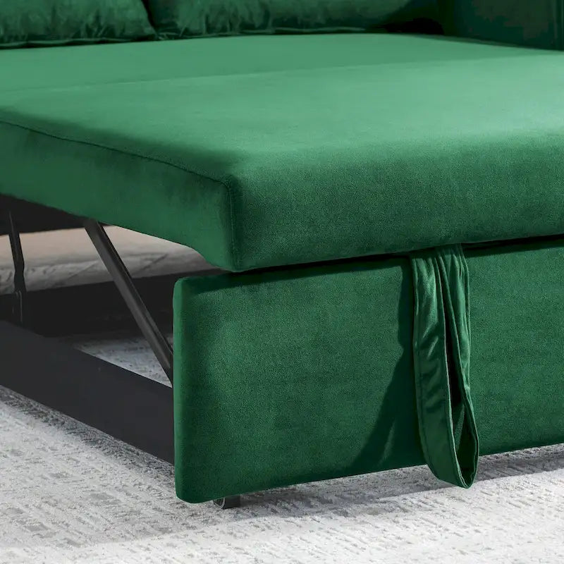 Sofá Cama Convertible Moderno de 55" con 2 Bolsillos Laterales Desmontables