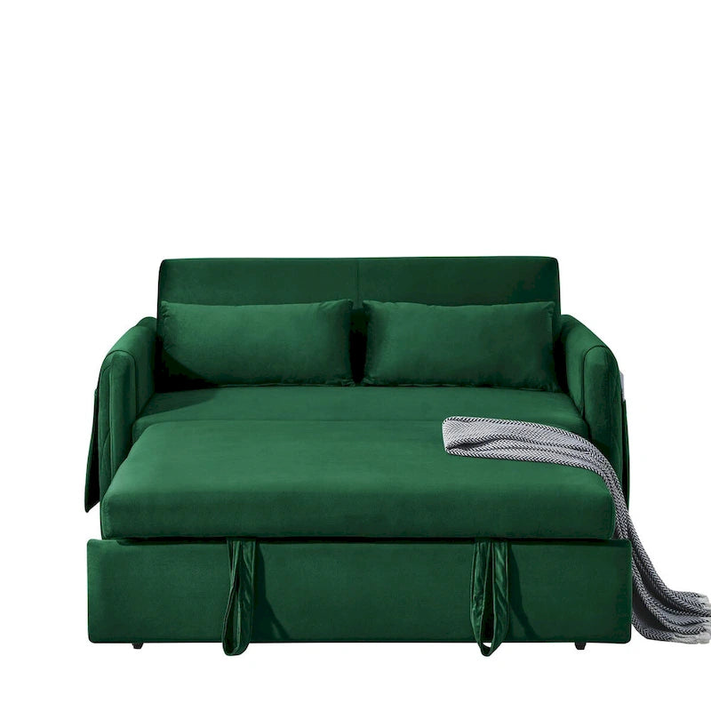 Sofá Cama Convertible Moderno de 55" con 2 Bolsillos Laterales Desmontables