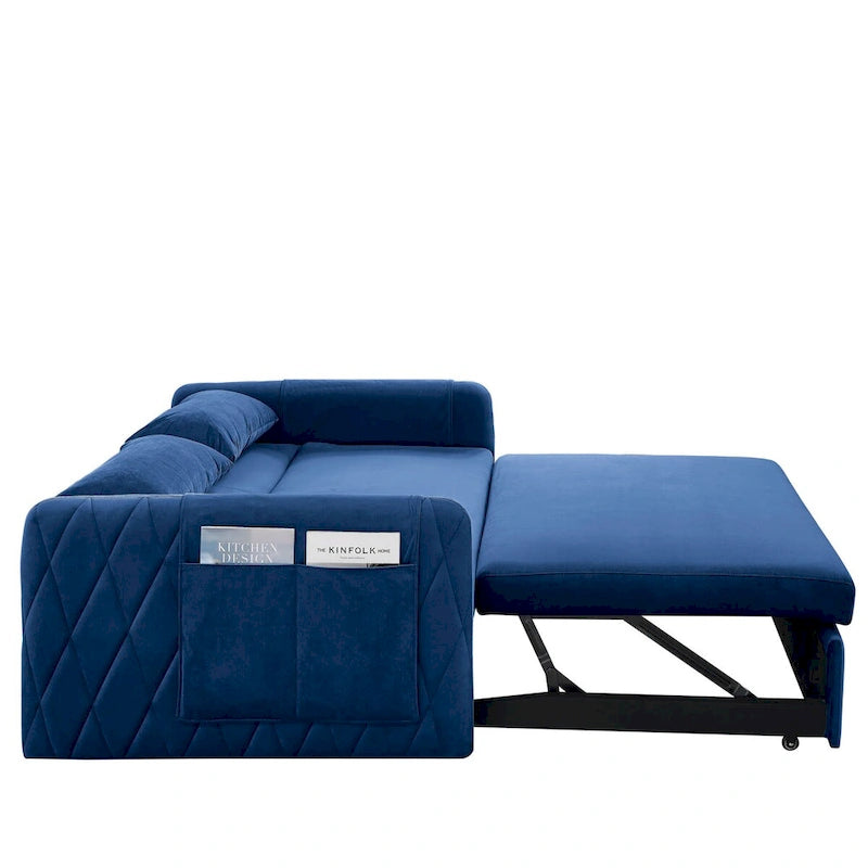 Sofá Cama Convertible Moderno de 55" con 2 Bolsillos Laterales Desmontables