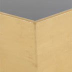Mesa de centro glamurosa moderna con tapa de cristal hexagonal de madera dorada