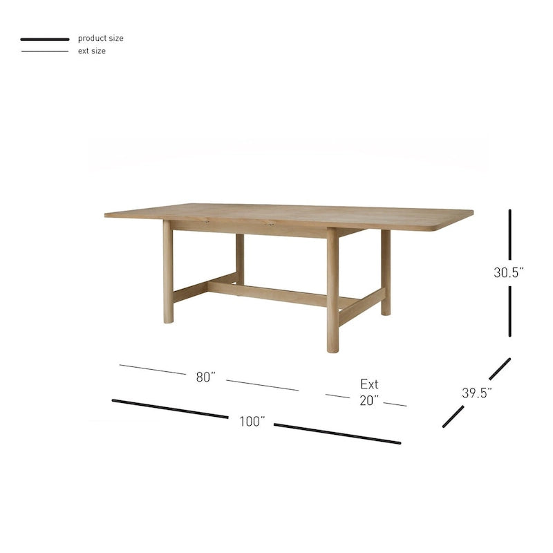 Mesa de comedor mariposa con extensión de 20"