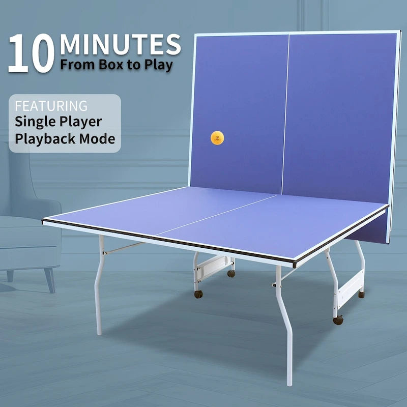 Mesa de ping-pong de 2,74 m, plegable y portátil, juego de mesa de ping-pong