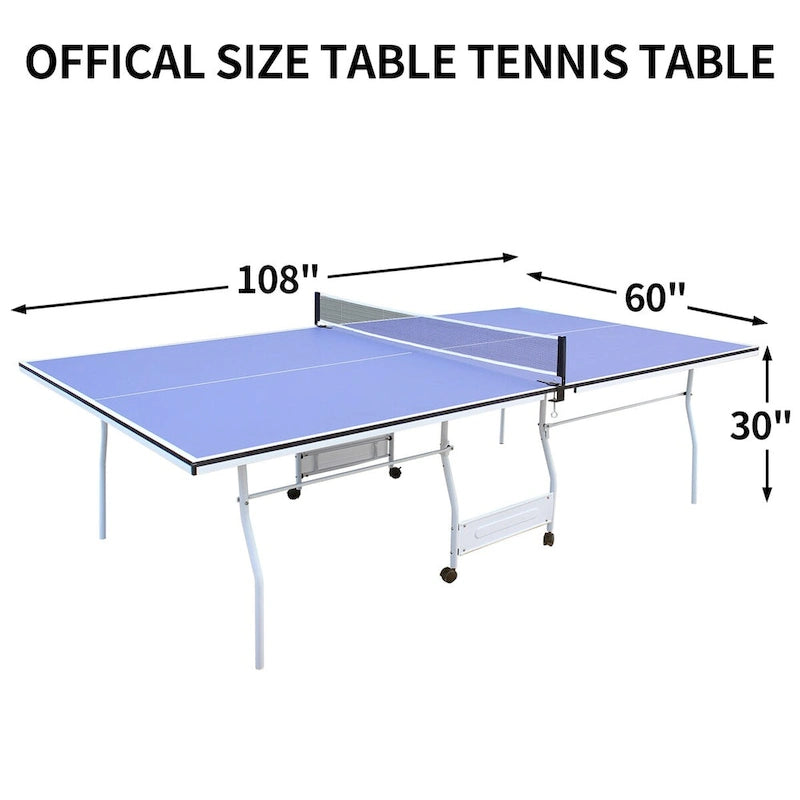 Mesa de ping-pong de 2,74 m, plegable y portátil, juego de mesa de ping-pong