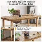 Escritorio para computadora de 63 pulgadas, mesa de escritura rectangular con patas de madera maciza y superficie engrosada