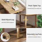 Escritorio para computadora de 63 pulgadas, mesa de escritura rectangular con patas de madera maciza y superficie engrosada