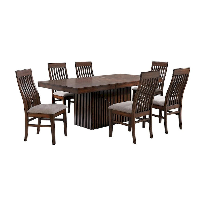Juego de comedor de 7 piezas Mango Roble
