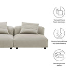 Sofá modular tapizado en tela