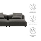 Sofá modular tapizado en tela