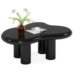 Mesa de centro de madera sintética en forma de nube de 39,4 pulgadas con 4 patas de PVC