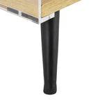 Mesa auxiliar/de centro auxiliar de 1 estante de plástico acrílico con base de madera y patas negras - Transparente